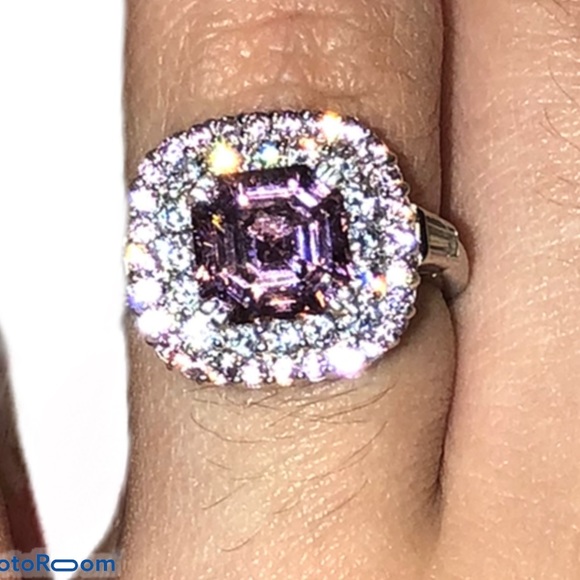 Diamonique pink and white ring - Picture 3 of 8